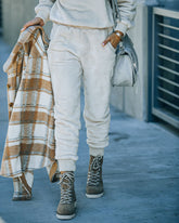 Kendry Pocketed Plush Knit Joggers - Ivory